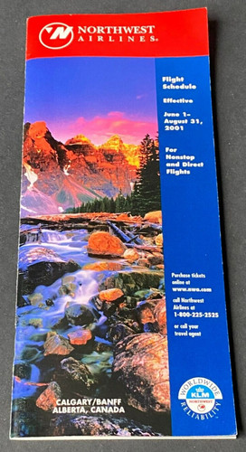 Northwest Airlines Timetable Effective June 1, 2001