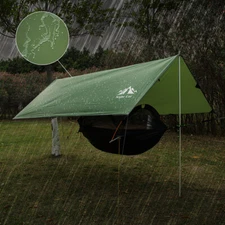 100% Waterproof Camping Shelter,Lightweight Bushcraft Emergency Tarp 12x10 ft