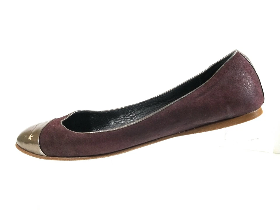 Zapatos planos de ballet Rag & Bone para mujer de cuero borgoña gamuza punta talla 38,5 Foto 4 de 4