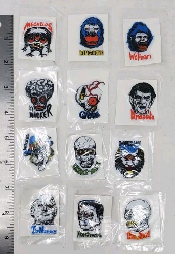 Vtg Halloween Monsters Puffy Stickers Dracula Mummy Etc Lot Of 12 1980s