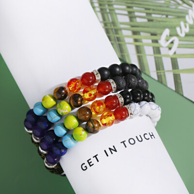 7 Chakra Bracelets for Men Women Energy Healing Tiger Eye Stone Beaded Bracelet