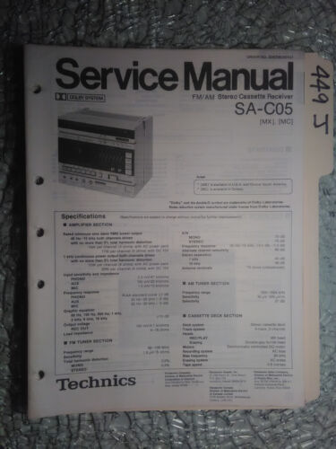 Technics SA-C05 MX MC Servicehandbuch Original Reparaturbuch Stereo Auslegerkasten Radio - Bild 1 von 1