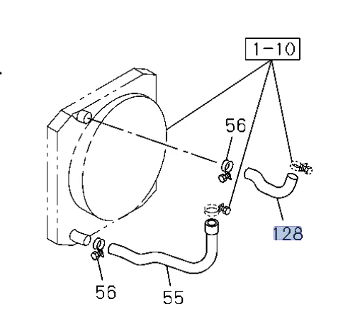Parte superior de agua de entrada de manguera de radiador para ISUZU NPR NQR 4,3 L 4,6 L 8972106760 Foto 3 de 4