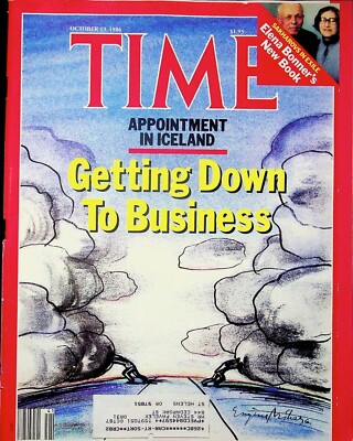 VTG 1986 TIME MAGAZINE GETTING DOWN TO BUSINESS ICELAND OCTOBER 13 VOL. 128 NO.