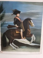 Quadro ritratto cavaliere nobile a cavallo Dipinto .Tela 50x60CM compreso telaio