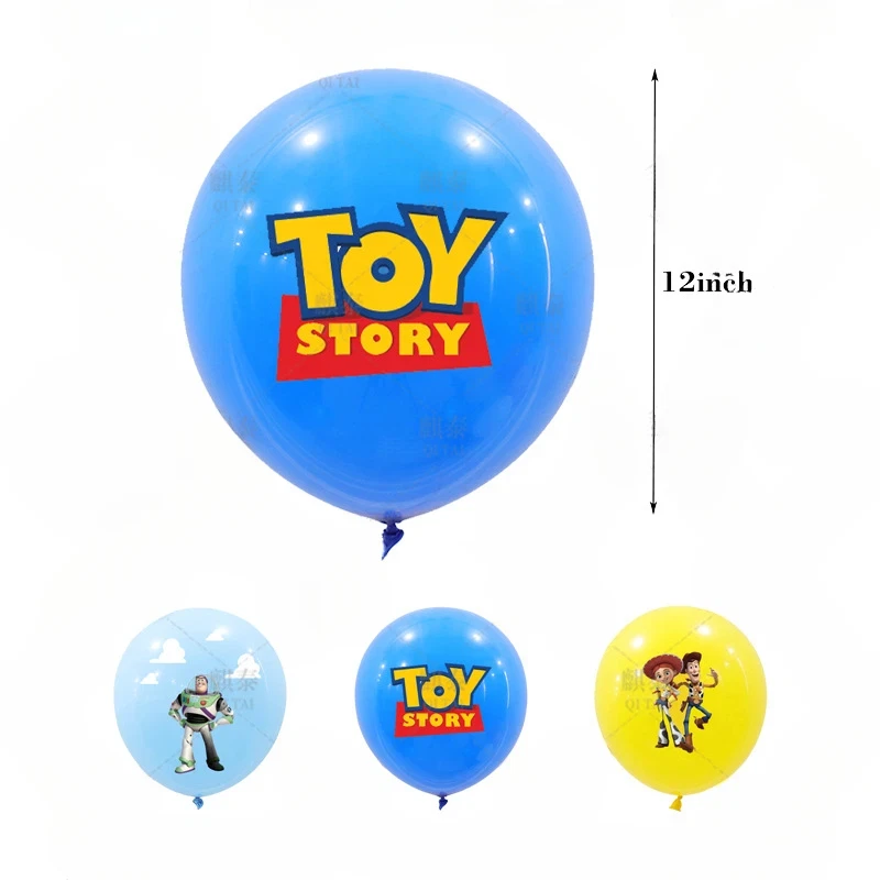 Globo temático Toy Story 18 piezas decoración de escena de fiesta de cumpleaños para niños 12 pulgadas Foto 2 de 4