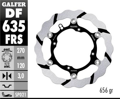 Galfer OverSize schwimmende gerillte vordere Wellenscheibe für Beta & Husqvarna - DF635FRS