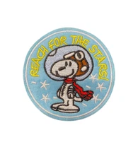 Snoopy Reach for the Stars Patch, Iron On/Sew On