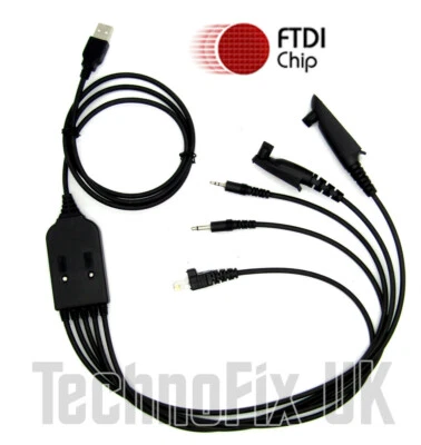 TECHNOFIX UK FTDI USB 5 in 1 programming cable for Motorola transceivers