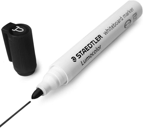 Staedtler (351-9) Lumocolor Whiteboard Marker Pens - Bullet Tip - 4 x BLACK PENS - Picture 2 of 2