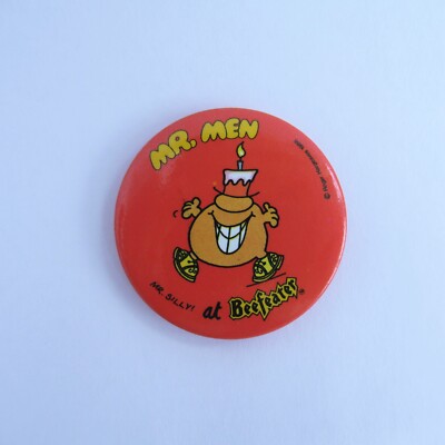 Vintage Mr Men Beefeater Pin Anstecker Mr Silly 1986