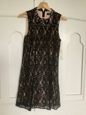 Womens Oasis black lace dress size Uk 10 #4222
