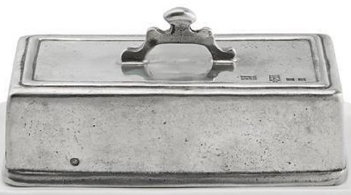 Tuscan Rectangular Pewter Butter Dish Top by Arte Italica