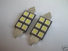 2pz LAMPADINE 6 LED luci targa SILURO 42mm 6000K K3