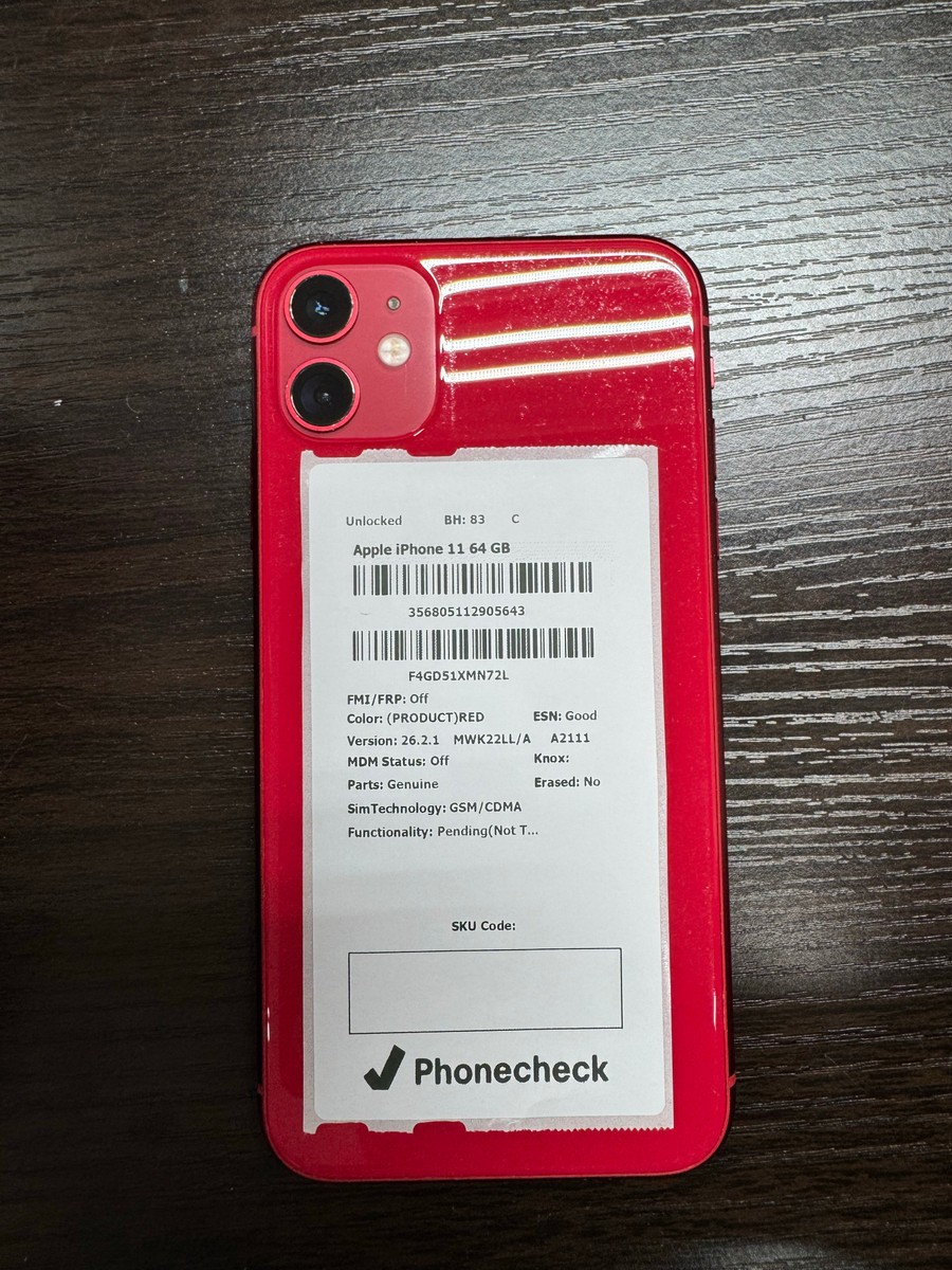 美品　iPhone 11 レッド 64GB バッテリー85% Apple iPhone 11 64GB (PRODUCT)RED Unlocked 83% Battery | eBay