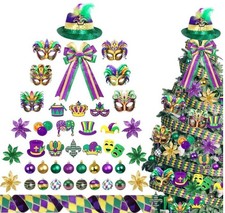 43 Pcs Mardi Gras Theme Tree Decoration Mardi Gras Theme Tree Hanging Ornament C