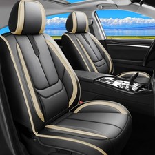 Vw Taos Leather Seat Covers 2022-2026 Waterproof Airbag 2 Front Blackbeige