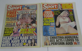 SUNDAY SPORT NEWSPAPERS 2002 X2 GERI HALLIWELL ADEL STEPHENS INC SUPPLEMENTS