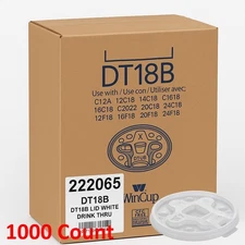WinCup DT18B Drink-Thru Lid White Foam Disposable 12-24 oz Cups (1000 ct Case)