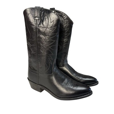 Sheplers Men s Cowboy Boots Size 11 Black Leather SCM7010 Mid-Calf Western New