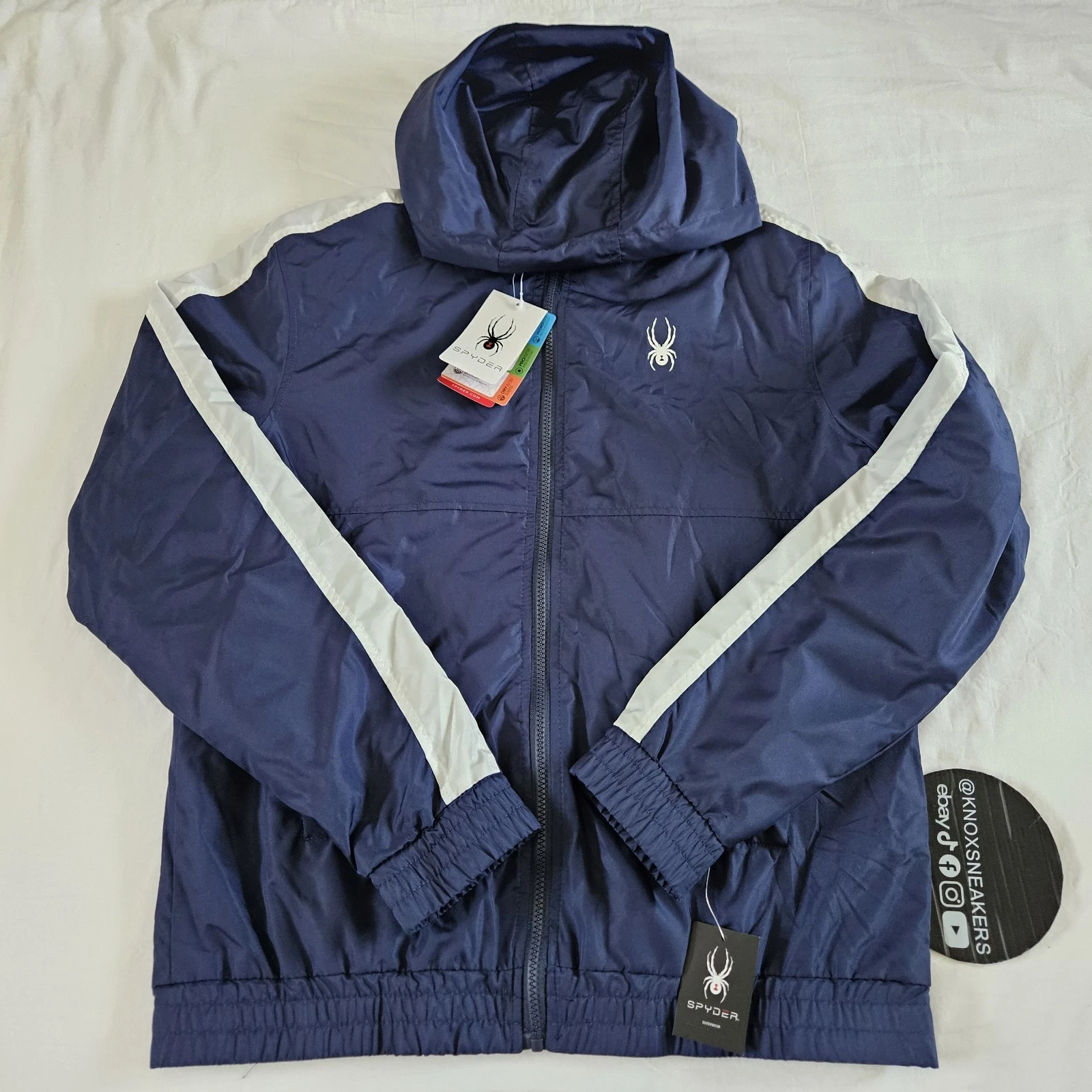 Spyder Pro Hydroweb Lightweight Windbreaker Jacket Navy OMSP342 Men's Size Small
Opens in a new wind