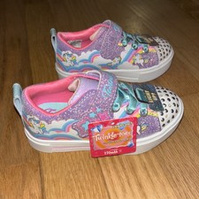 New Skechers Twinkle Toes Lights Sparks Jumpin' Clouds Sneaker size 7 girls
