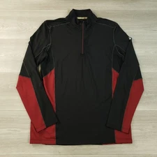 Smartwool 1/4 Zip Pullover Merino Support 150 Men's Medium Black Red Base Layer