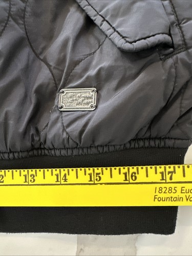 Diesel Men’s Bomber Flight Jacket Black Size XL Talon Zip Up Button Up - Picture 11 of 20