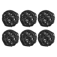 6 Pcs 3" Wicker Rattan Balls Decorative Ball for Centerpiece Bowls Black