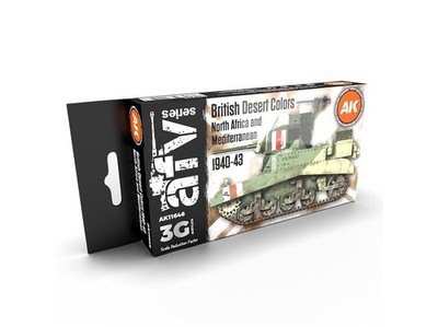 Ak Interactive - 3rd Generation - Acrylic Paint Set British Desert Colors North