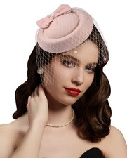 Fascinator Hats for Women 20s 50s Vintage Pillbox Hat Kentucky Derby Fascinat...