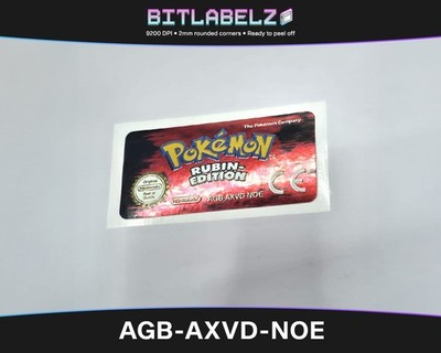 Pokemon Rubin Edition [AGB-AXVD-NOE] Game Boy Advance Label - Metallic Effect