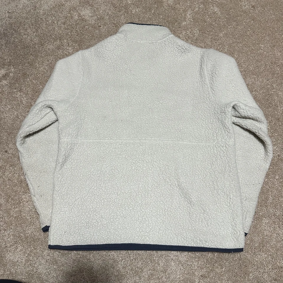 Pullover polar Patagonia para mujer mediano blanco retro pila 1/4 cremallera bolsillos sherpa Foto 2 de 4