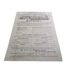 K. & S. A. Freeman's Fish Wharves Mackerel Brochure 1886 Boston