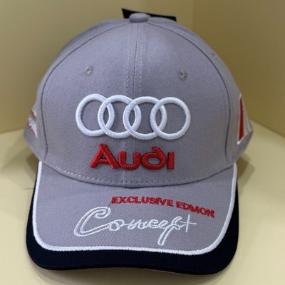 Audi Grey Embroidered Signature Casual Adjustable Sport Baseball Cap Hat NEW