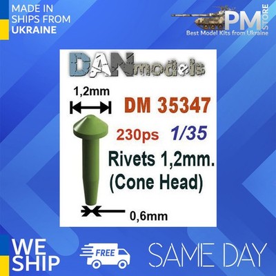 Dan Models 35347 1/35 Rivets 1,2mm. (Cone Head) 230ps