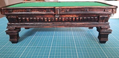 Miniatur Billardtisch 1:12 Puppenhaus Sammlerstück Massiv Deko Vintage Stil