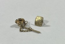 Vintage Anson 14K Gold Tie Tack - Pin - Monogrammed Engraved "D"