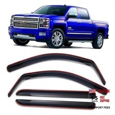 in Channel Window Visors Rain Guards 2014-2018 SILVERADO/GMC Sierra Crew Cab
