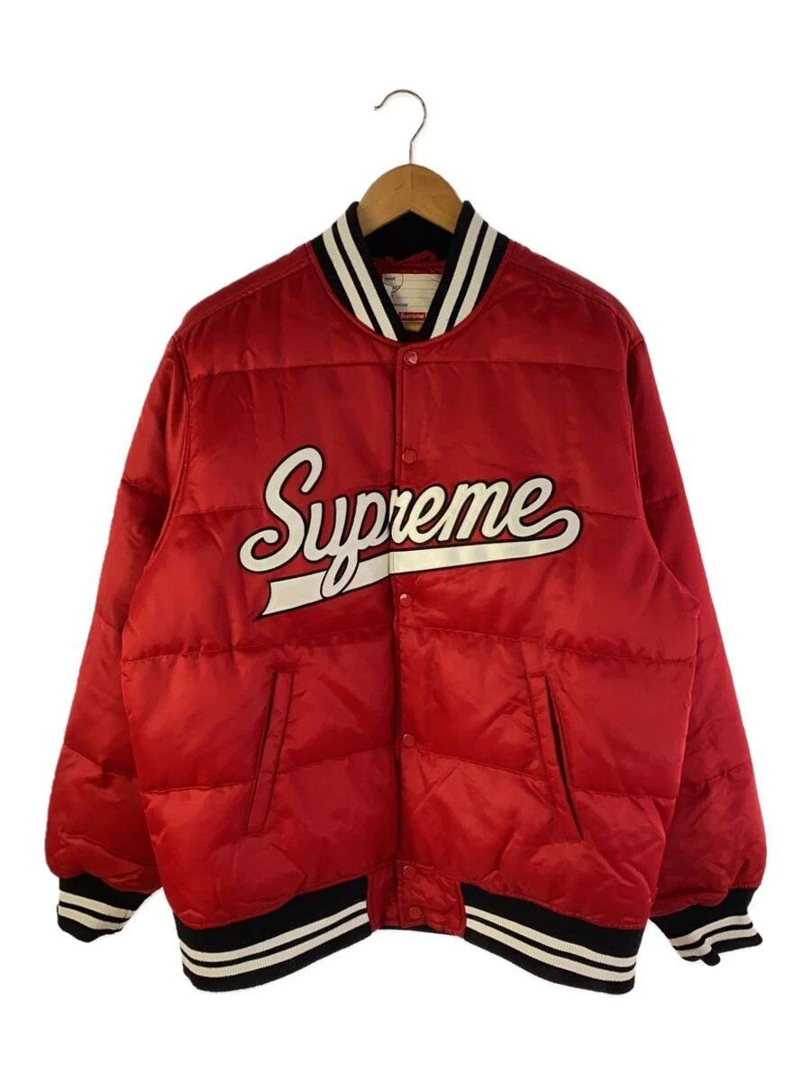 Supreme Other 16AW Script Varsity Puffy Jacket Blouson Jacket Rosso