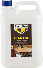 Bartoline Teak Oil 5 L, Deep Penetrating Wood Oil for Outdoor and Indoor Furnitu 8.12 per litre