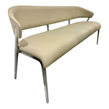 Hülsta Bank S500 Leder Sand 5122 Gestell Aluminium Poliert