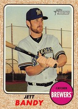 Jett Bandy 2017 Topps Heritage 679 Milwaukee Brewers Baseball Card