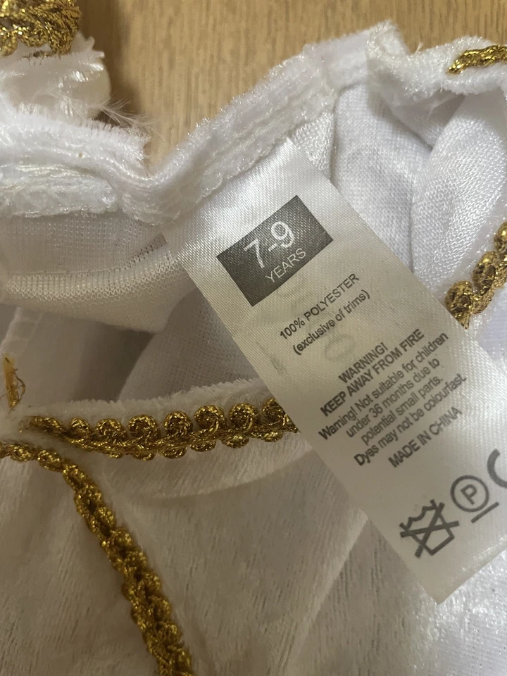 Juego de 4 diademas blancas/doradas de ángel de hadas, vestido, tutú blanco y halo blanco Foto 4 de 4