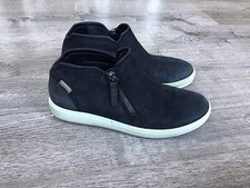 ECCO Womens Size 37 6 6.5 Shoes Soft 7 Low Bootie Black Side Zip Comfort Shoe