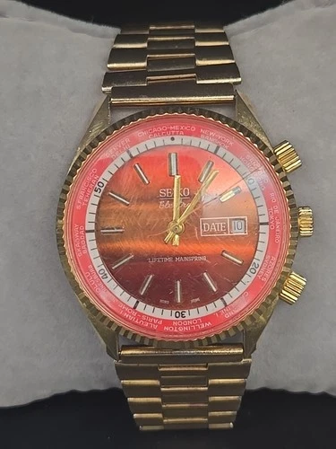 Vintage Seiko Electra World Timer Wind Up Lifetime Mainspring