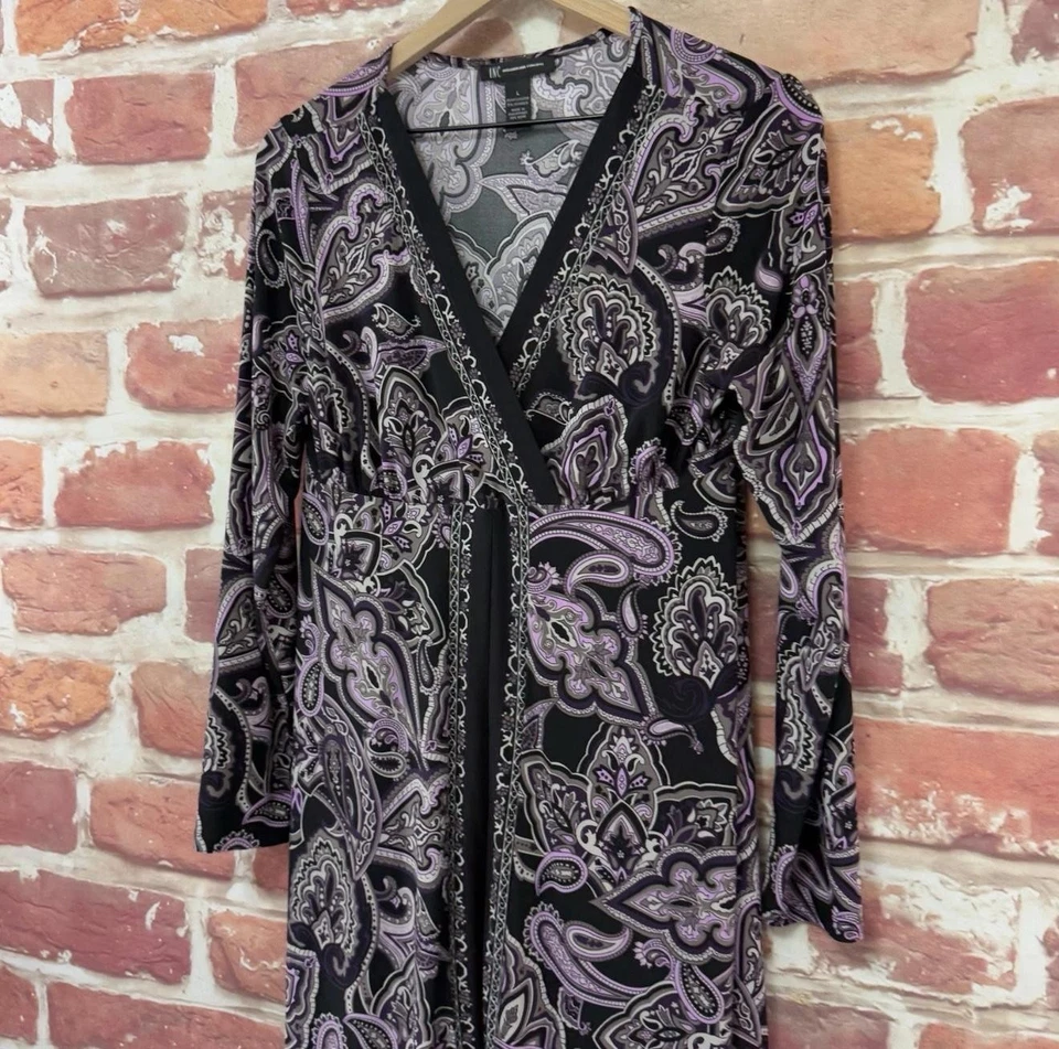 Vestido INC International Concepts Feminino L Roxo Multicolorido Boho Floral Popover - Imagem 4 de 4