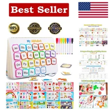 Creative Learning Busy Book - 8 Markers & 15 Themes for Toddler Learning