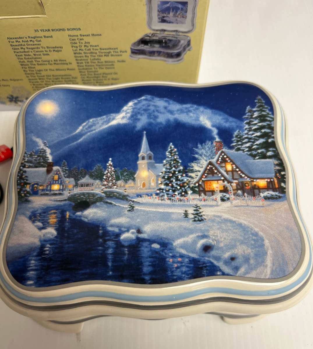 CRACKER BARREL MR. CHRISTMAS PORCELAIN SYMPHONIUM MUSIC BOX - 70