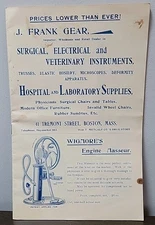 1890s J. Frank Gear Surgical Hospital Supply Catalog Illustrated Medical Quack